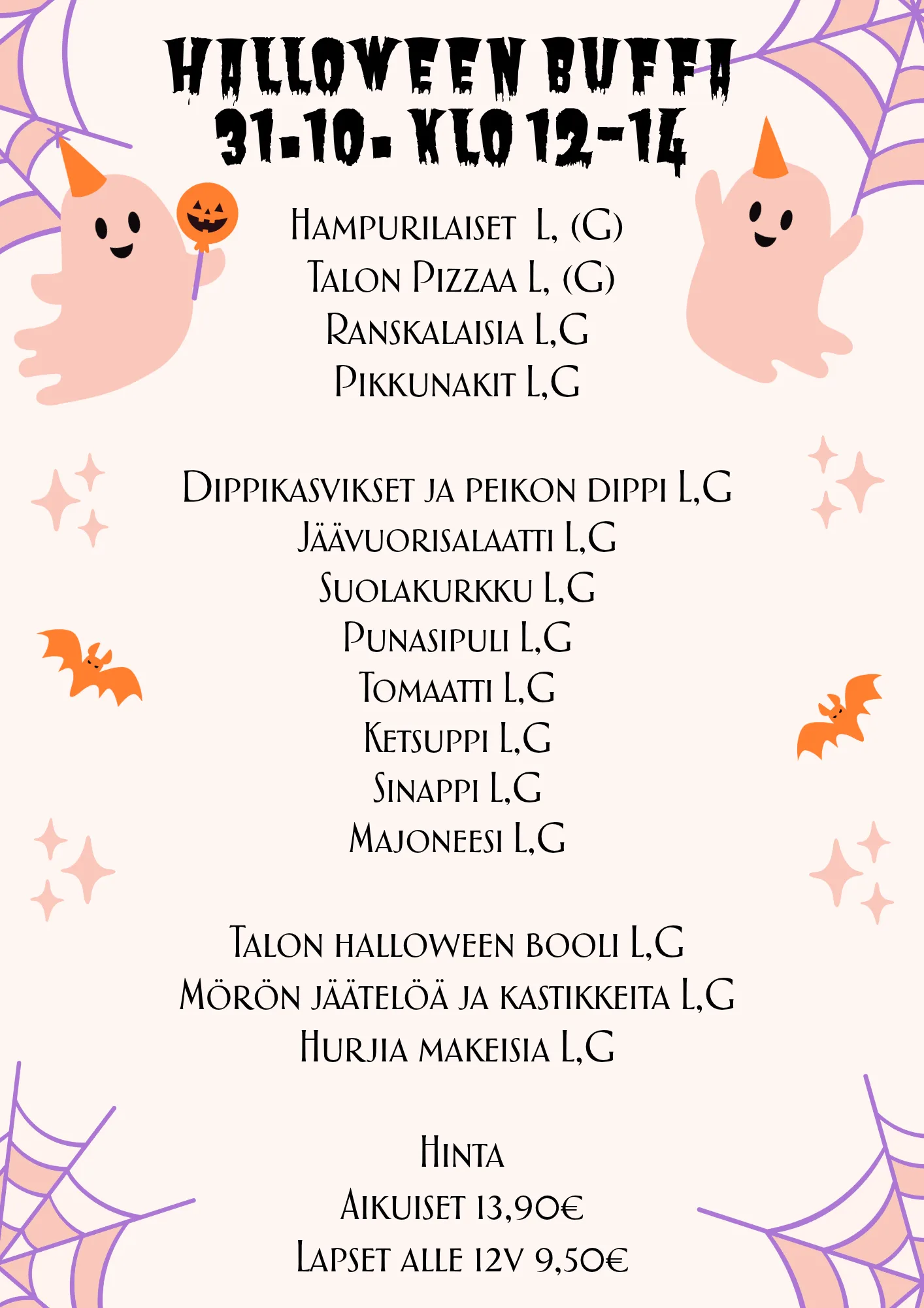 Halloween buffa 31.10.2026 klo 12-14
